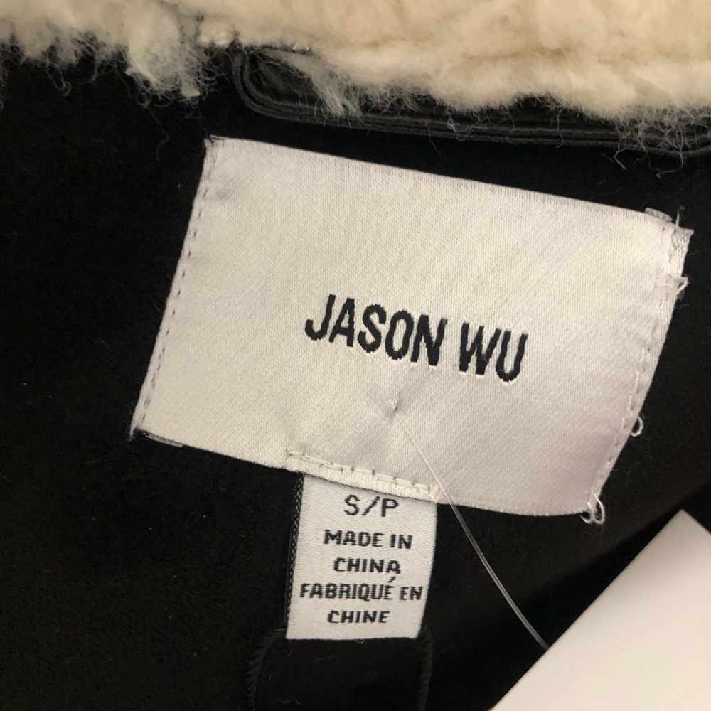 NWT Jason Wu Cream Teddy Jacket with Black Accents - Picture 7 of 9